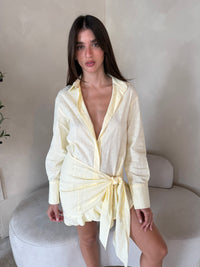 Tie-front Shirt Cover-up Dress