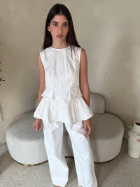 White Hi Top & Pant Set