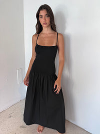 Knit Lace Up Midi Dress