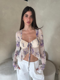 Lavender Cream LS Flare Top