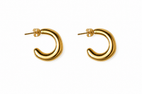 Gold Hoop Wavy Earrings