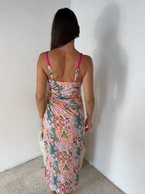 Multi Print Pleated Dress