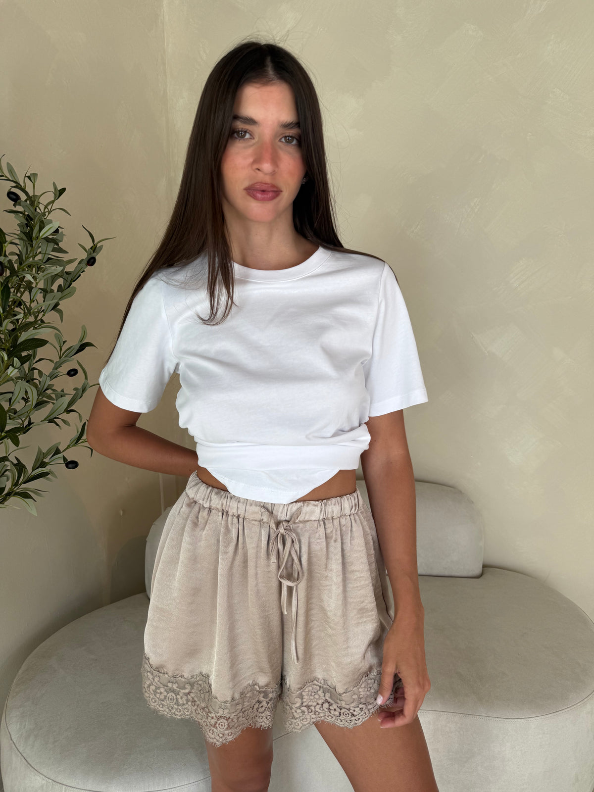 Champagne Satin Short