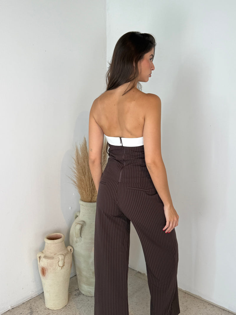 Choco Stripe Top & Pant Set