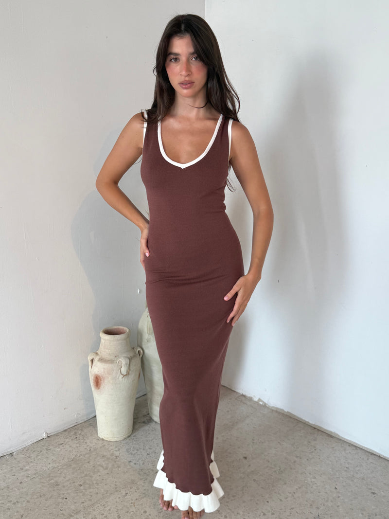 Frill Hem Maxi Dress
