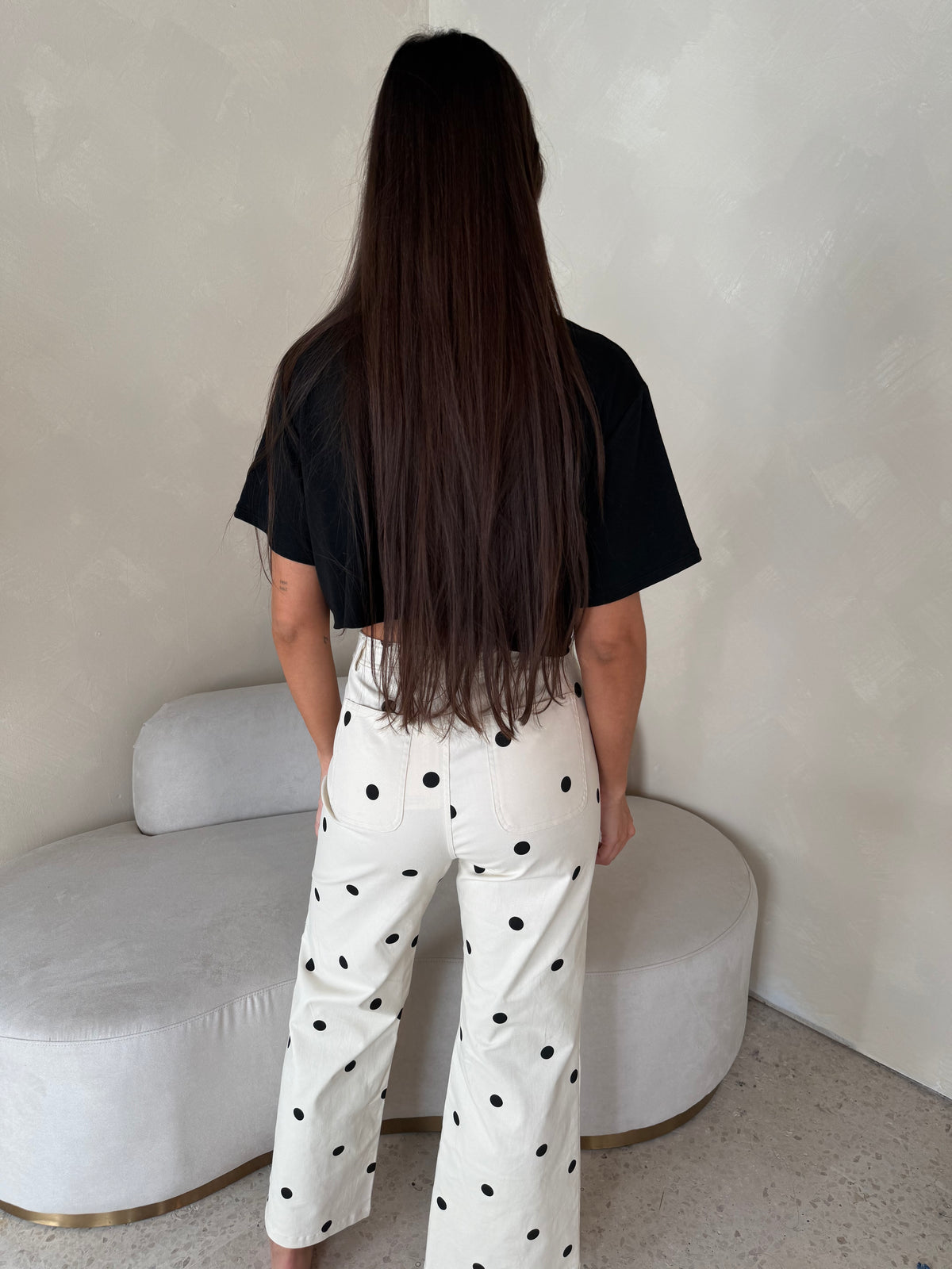 Polka Denim Pants