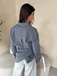 Gingham Scarf & Button Down Shirt