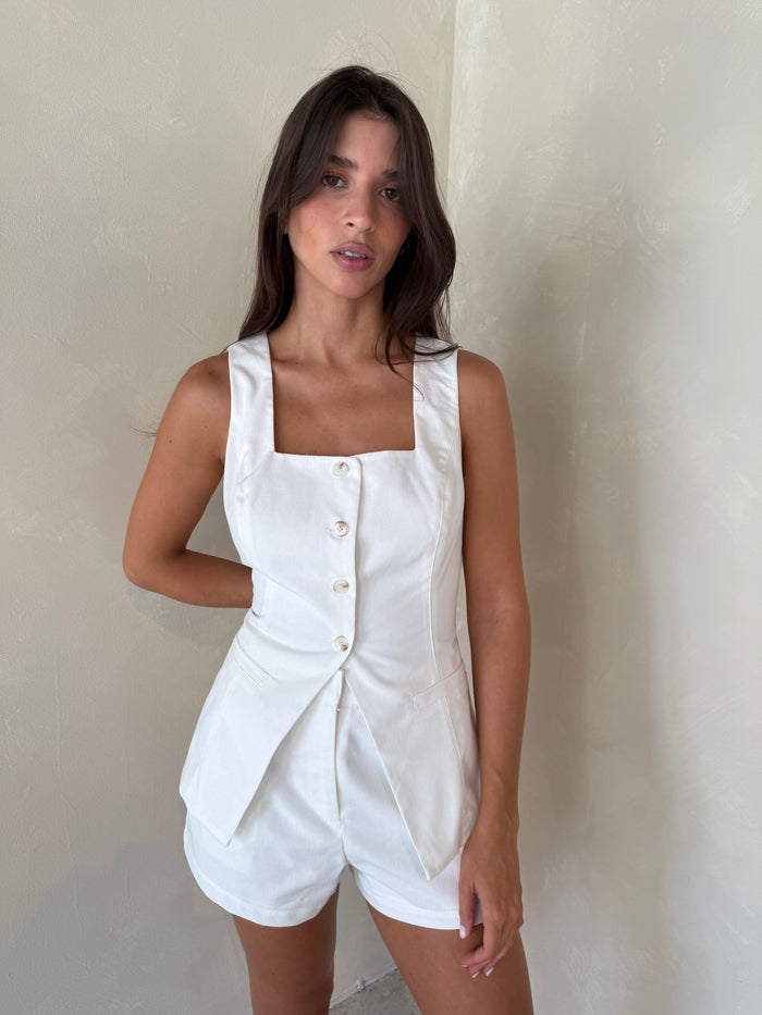 Square Neck Vest & Short Set