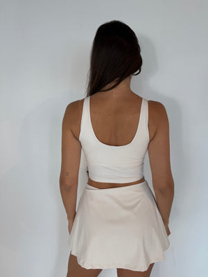 Cream Top & Wrap Tie Skort