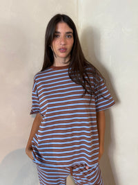 Stripe Blue Brown Set