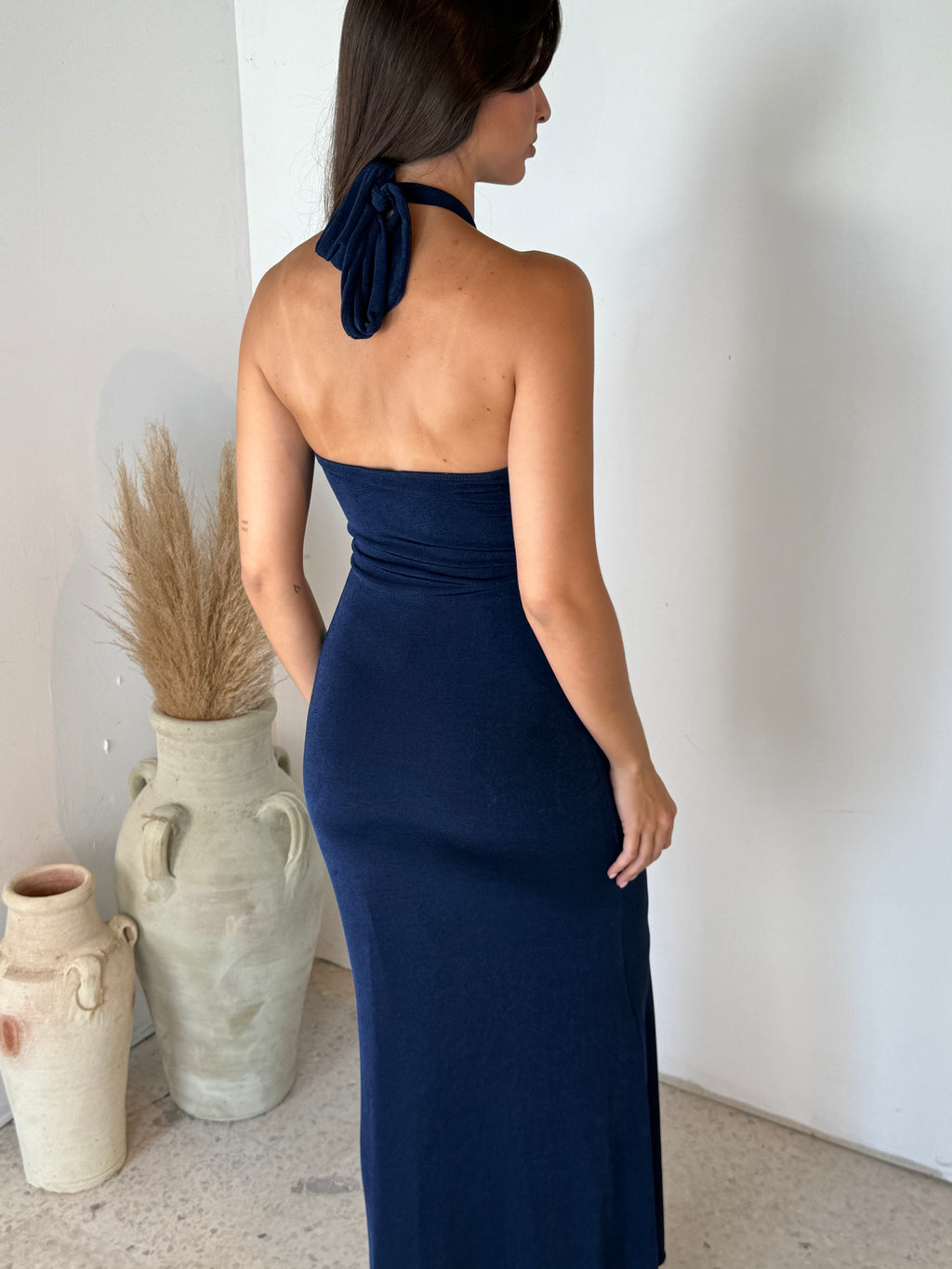 Navy Shimmer Maxi Dress