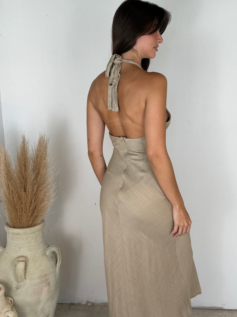 Taupe Halter Dress
