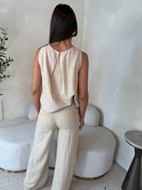 Beige Linen Stitch Set