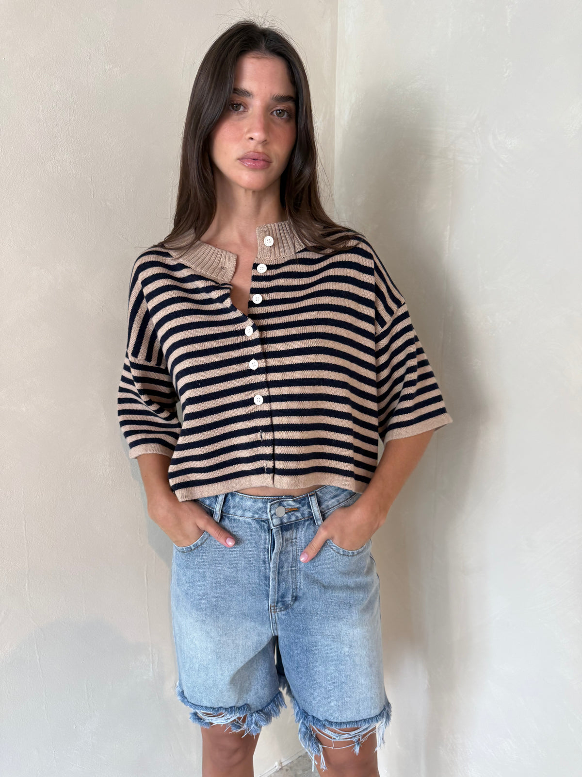 Distressed Bermuda Shorts