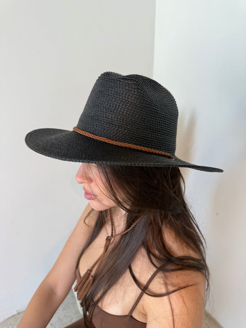 Braided Tassel Cord Straw Hat
