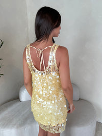 Yellow Sequins Dress