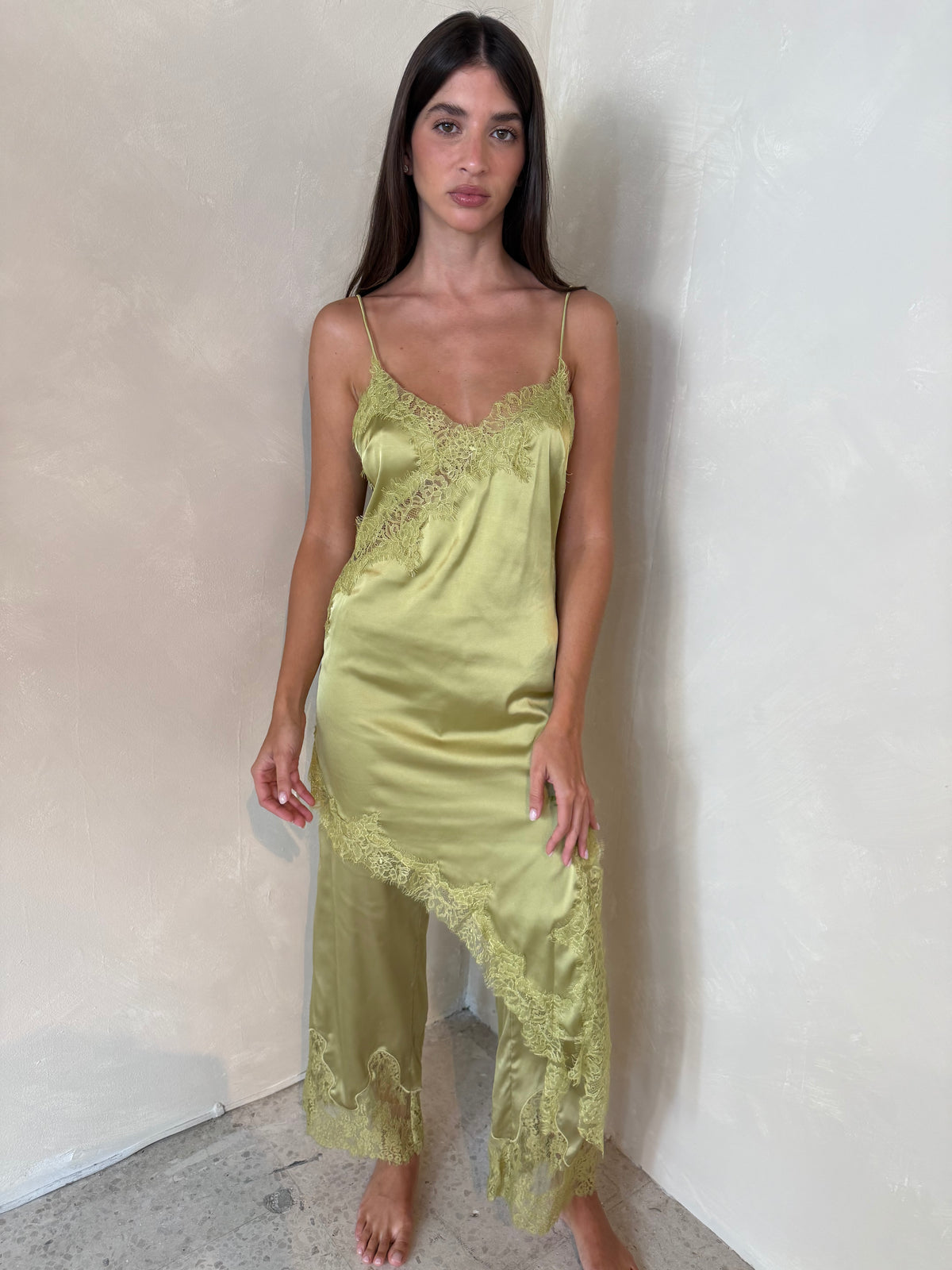 Kiwi Satin Lace Top & Pant Set