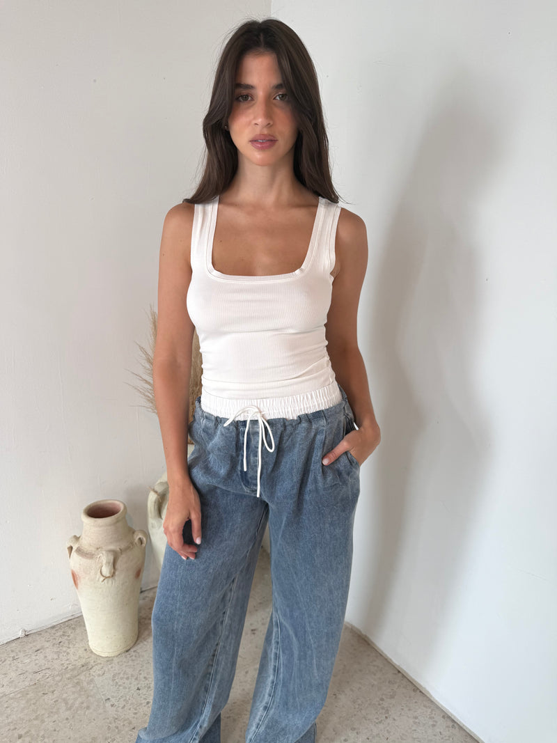 White Waistband Denim
