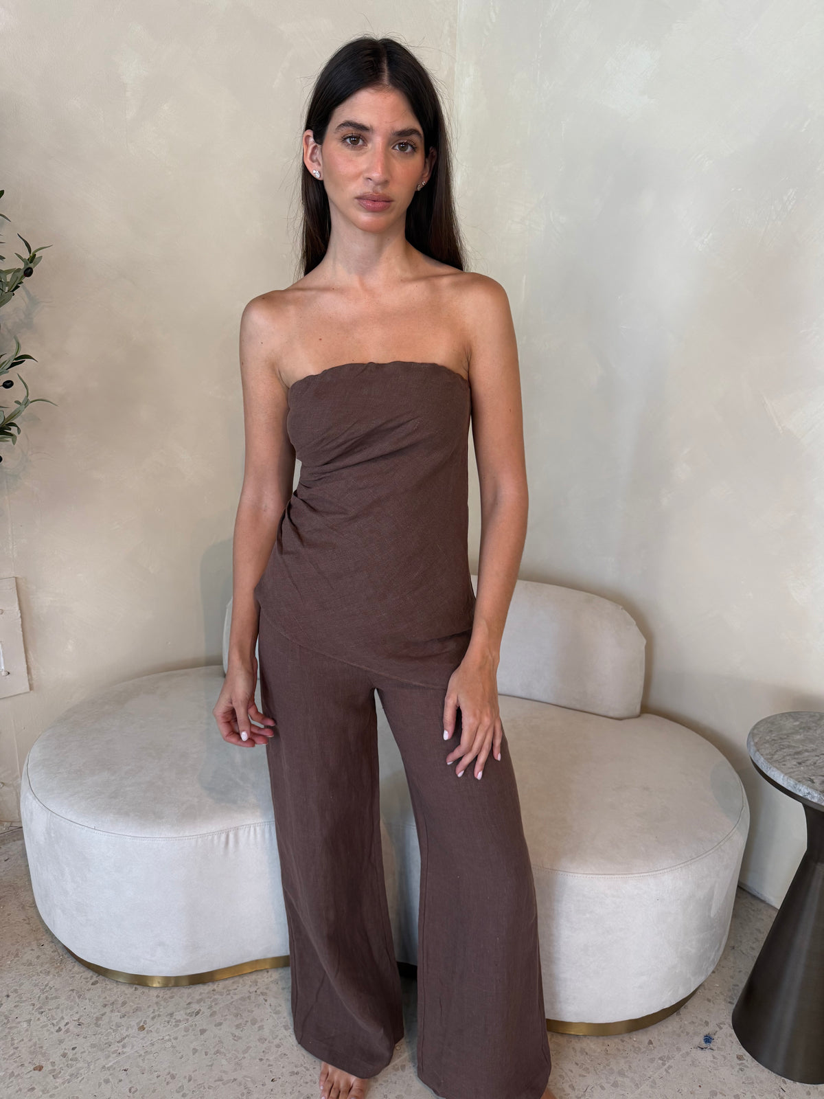 Linen Tube Top & Pant Set