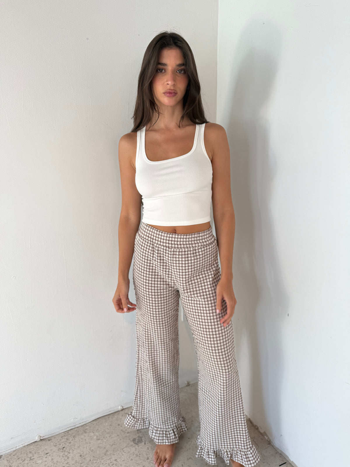 Gingham Ruffle Pants
