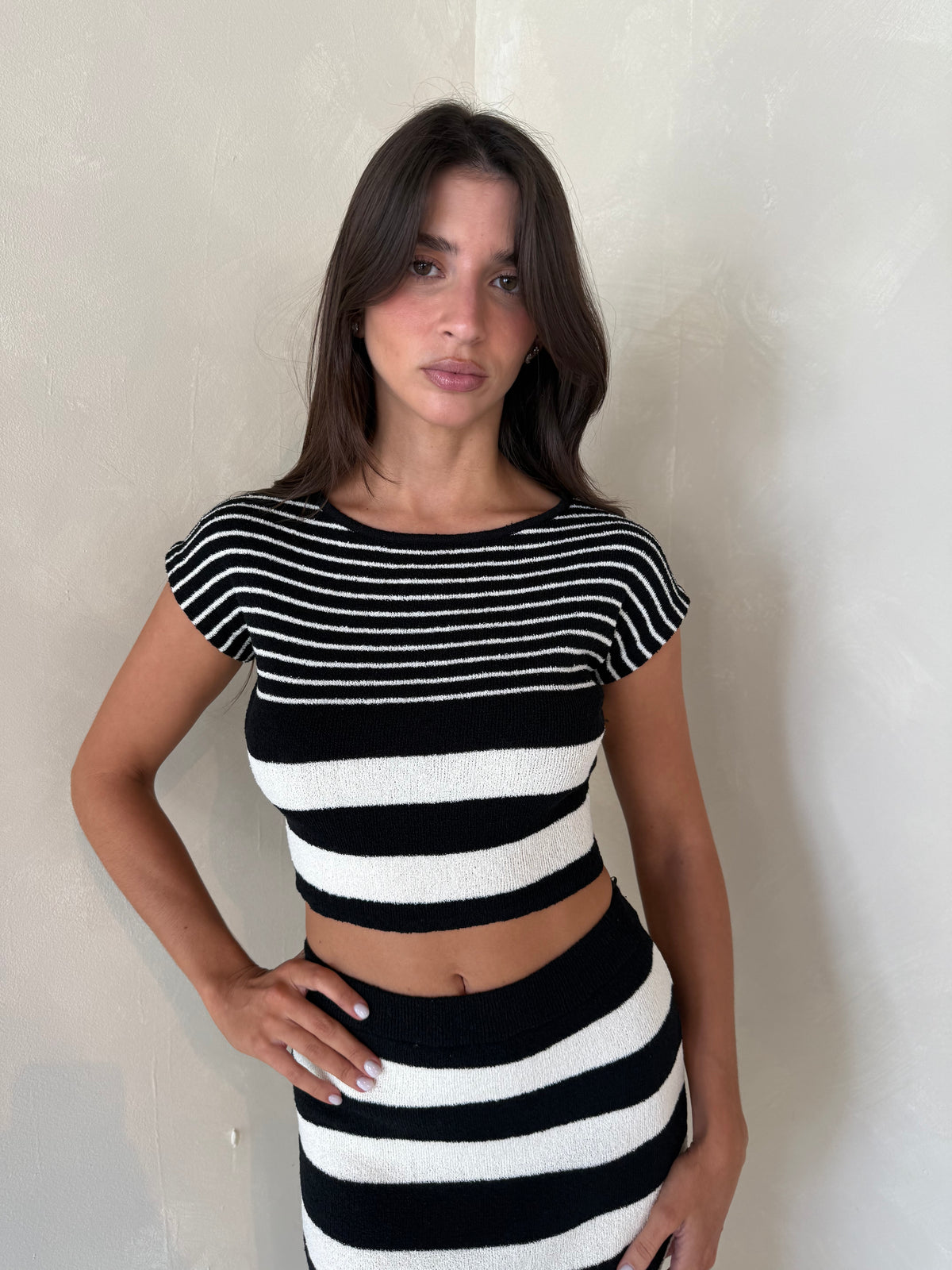 Stripe Top & Skirt Set