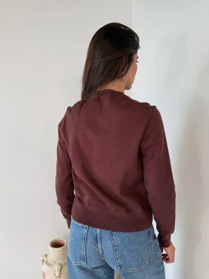 Burgundy Button Cardigan