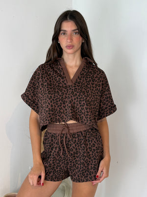 Leopard SS Top & Short Set