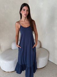 Linen Strappy Maxi Dress