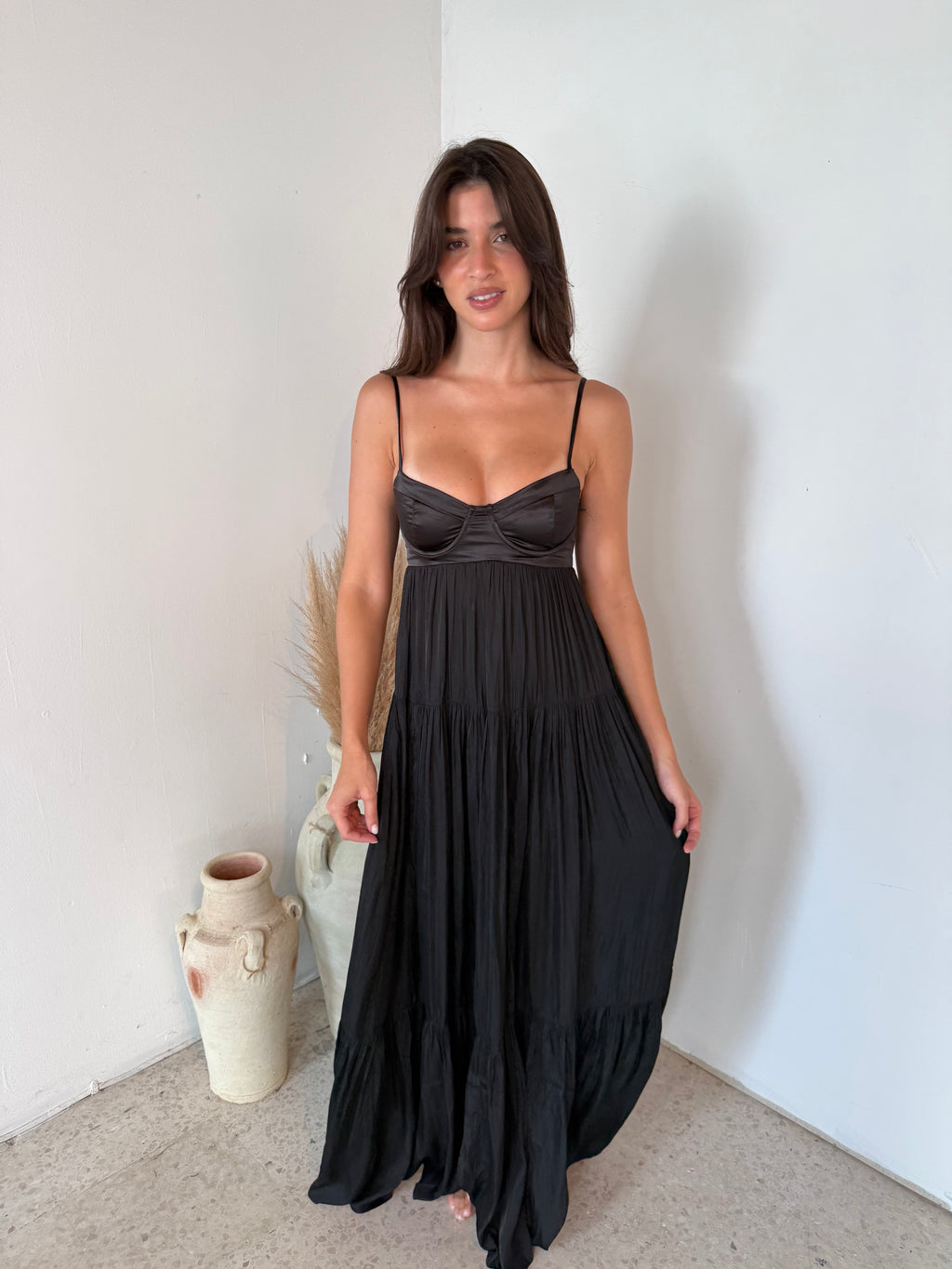 Black Bustier Maxi Dress