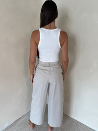 Cropped Pleat Pants