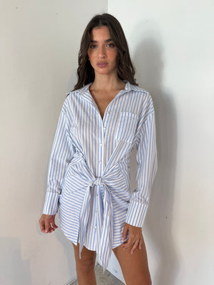 Striped Knot LS Dress