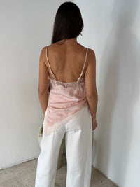 Pink Pastel Lace Satin Top