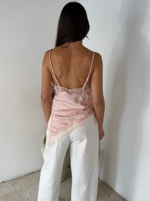 Pink Pastel Lace Satin Top