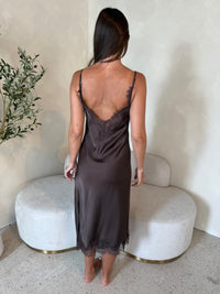 Choco Lace Trim Dress