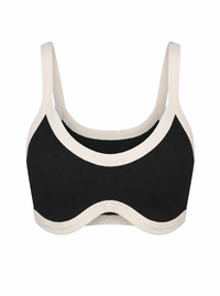 RIBBED SHORT TWO-TONE BRAMI
