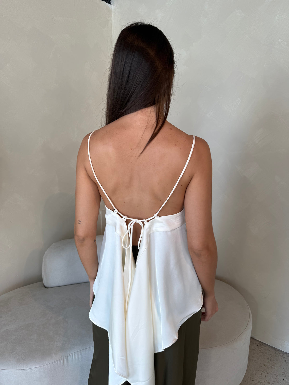 Satin Back Tie Top