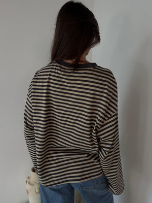 Oversized Stripe LS Top