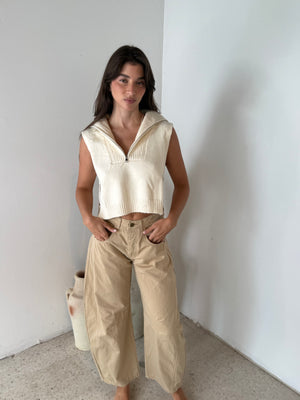 Zipper Collar Vest Top