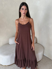 Linen Strappy Maxi Dress