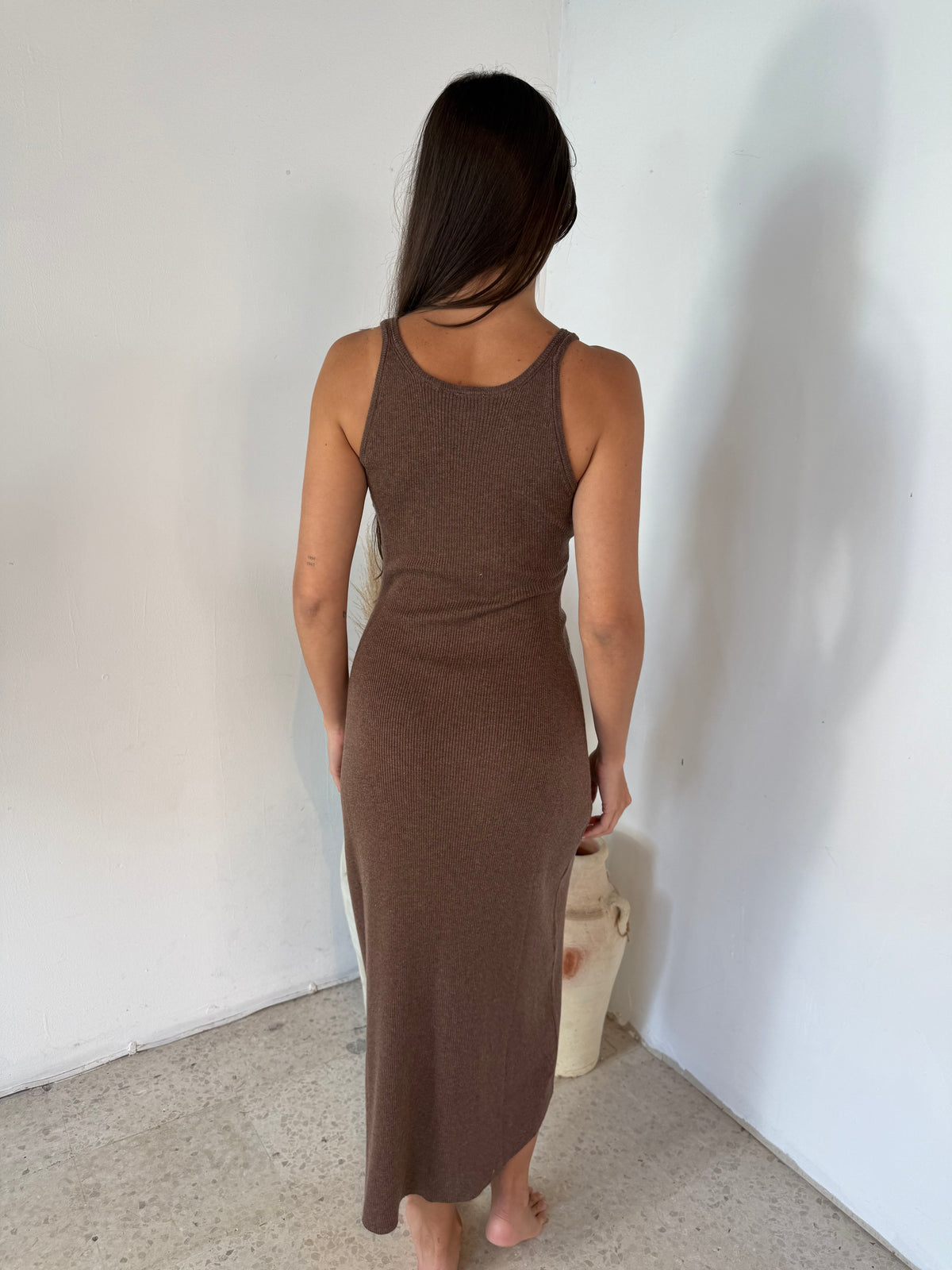 Fuzzy Solid Tank Dress