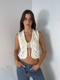 Cream Knitted Vest Top