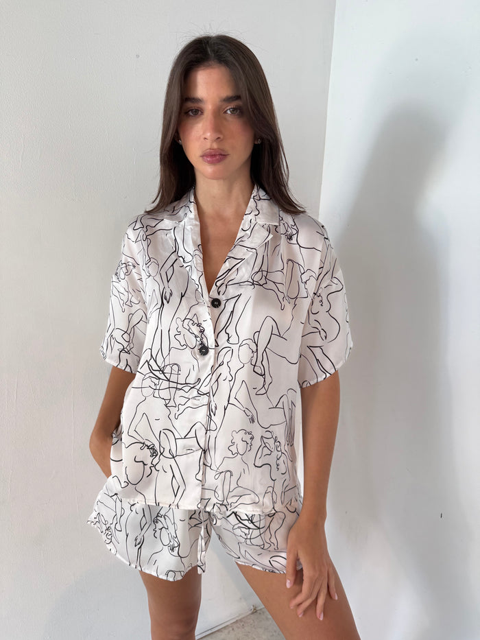 Printed Satin Set