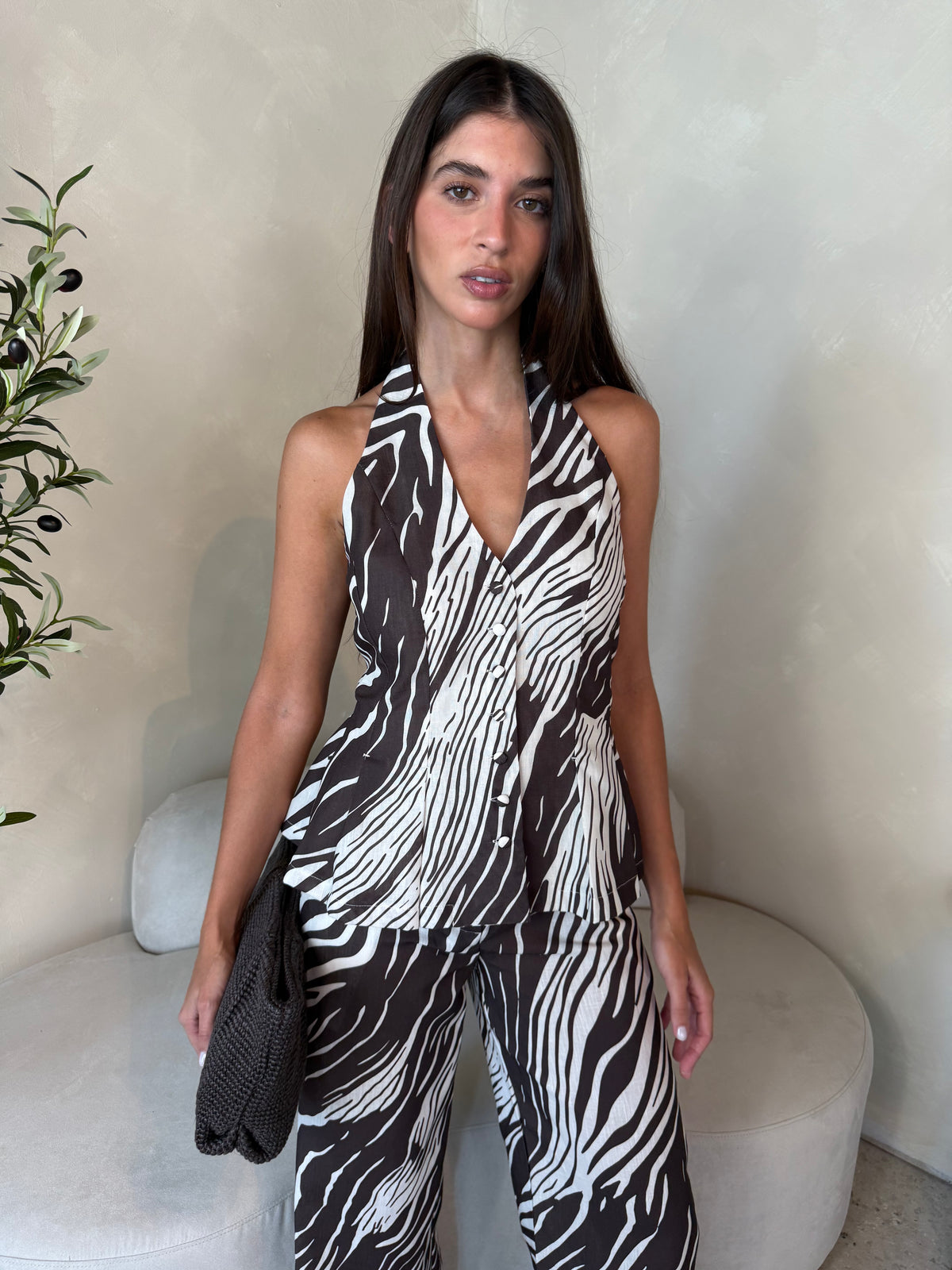 Zebra Print Top & Pant Set