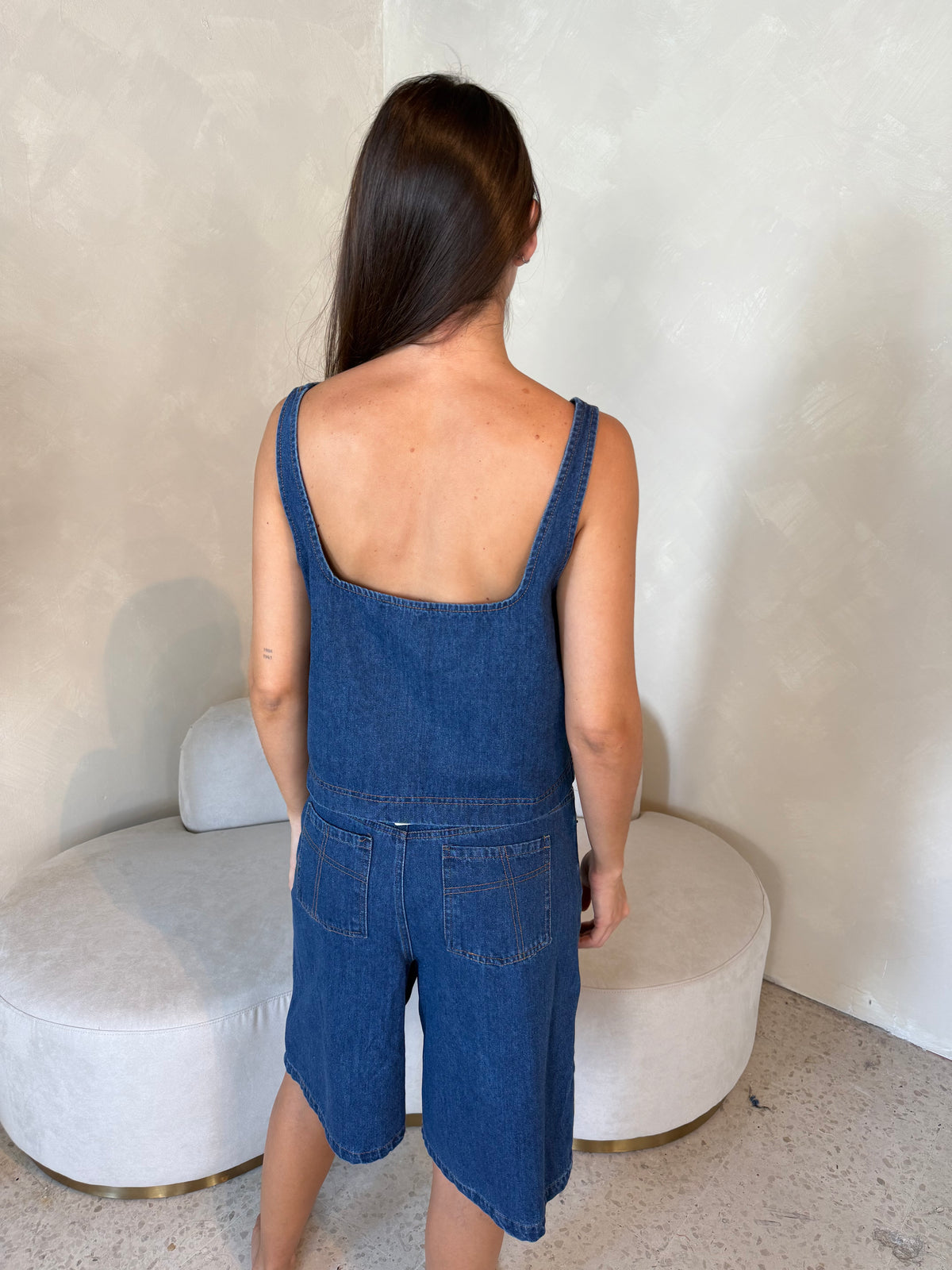 Denim Tank & Bermuda Pants Set
