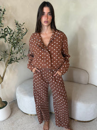 Rust Polka Jacket & Barrel Pants Set