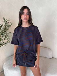 Navy Choco Stripe Set