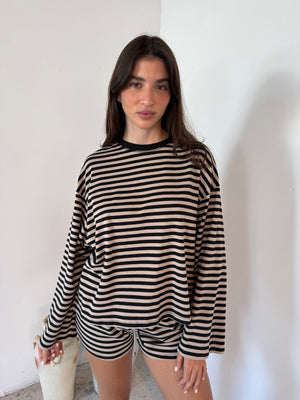 Stripe LS Top & Short Set