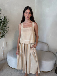 Stitch Linen Top & Skirt Set