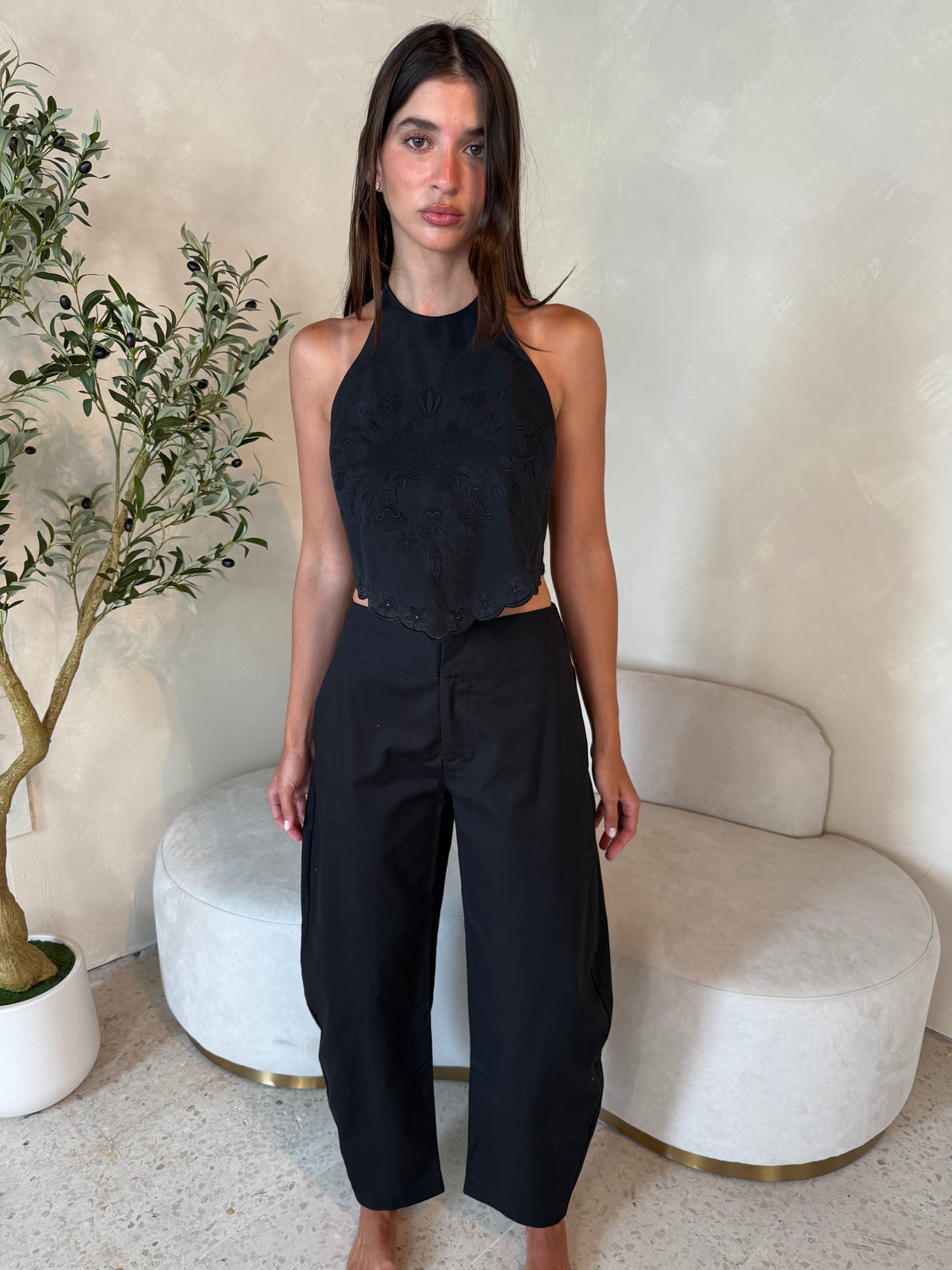 Black Barrel Pants