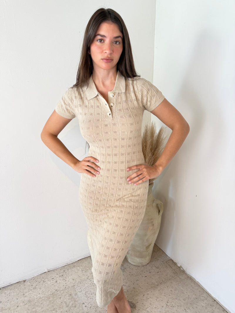 Sand Knitted Dress